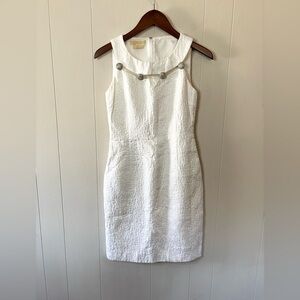 Michael Kors white sheath embossed floral dress size 6